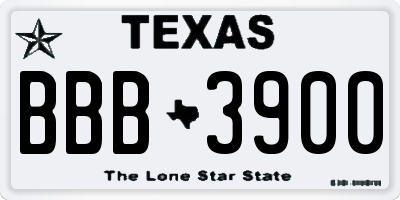 TX license plate BBB3900