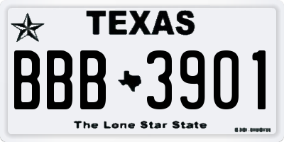 TX license plate BBB3901