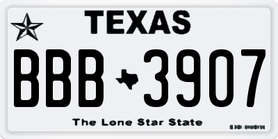 TX license plate BBB3907