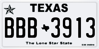 TX license plate BBB3913