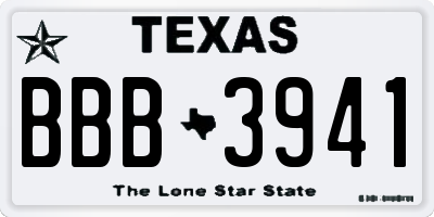 TX license plate BBB3941