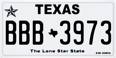 TX license plate BBB3973