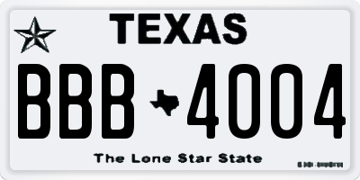 TX license plate BBB4004