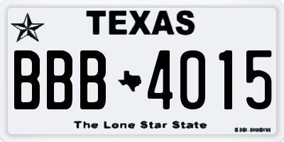 TX license plate BBB4015