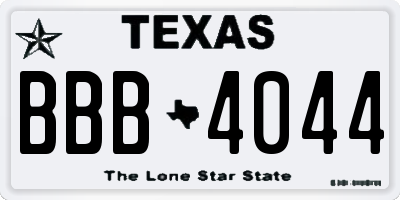 TX license plate BBB4044