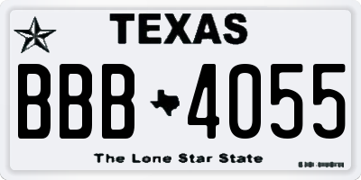 TX license plate BBB4055