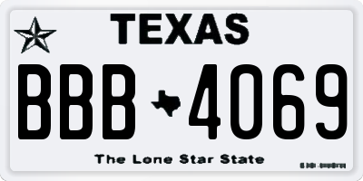 TX license plate BBB4069