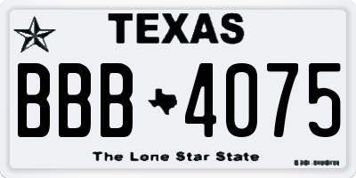 TX license plate BBB4075