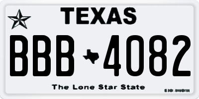 TX license plate BBB4082