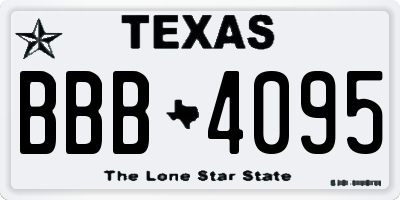 TX license plate BBB4095