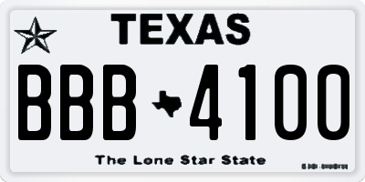 TX license plate BBB4100