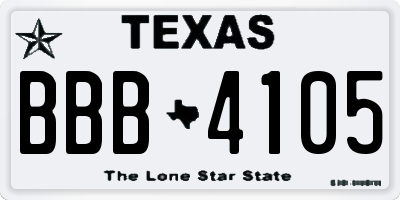 TX license plate BBB4105