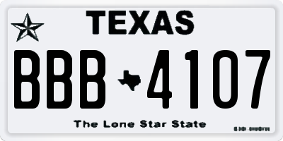 TX license plate BBB4107