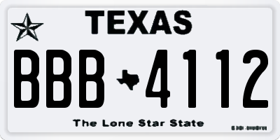 TX license plate BBB4112