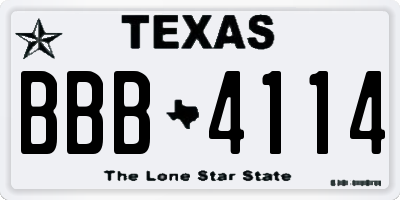 TX license plate BBB4114