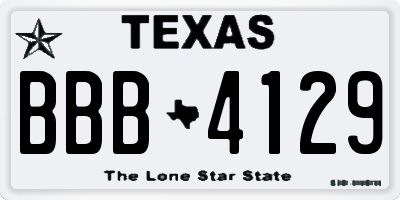 TX license plate BBB4129