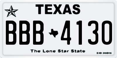 TX license plate BBB4130