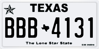 TX license plate BBB4131