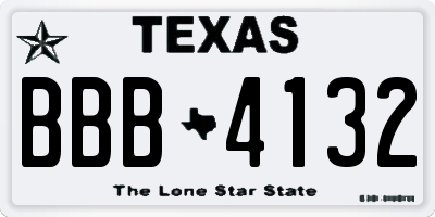 TX license plate BBB4132