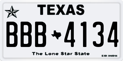 TX license plate BBB4134