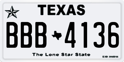 TX license plate BBB4136