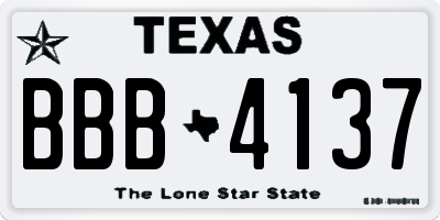 TX license plate BBB4137