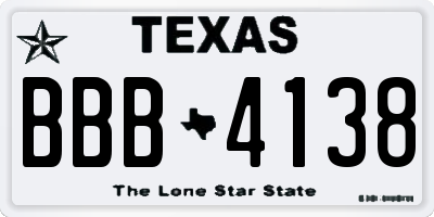 TX license plate BBB4138