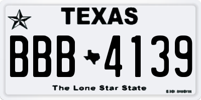 TX license plate BBB4139