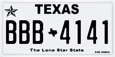 TX license plate BBB4141