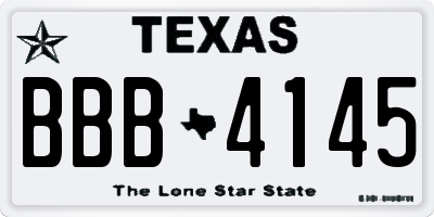 TX license plate BBB4145