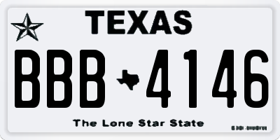 TX license plate BBB4146