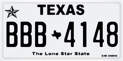 TX license plate BBB4148