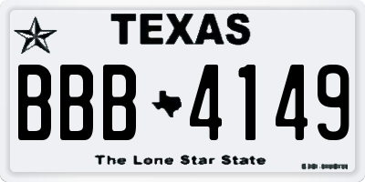 TX license plate BBB4149