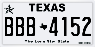 TX license plate BBB4152