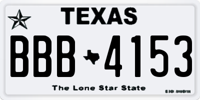 TX license plate BBB4153