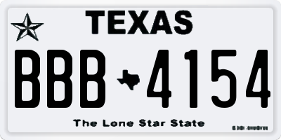 TX license plate BBB4154