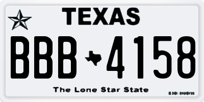 TX license plate BBB4158