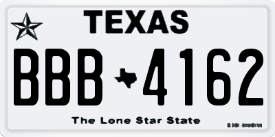 TX license plate BBB4162