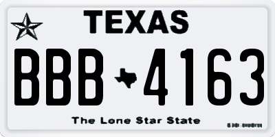 TX license plate BBB4163