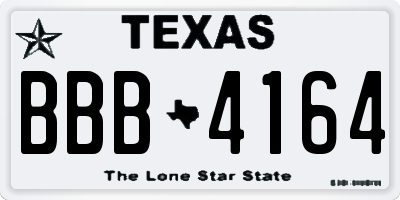 TX license plate BBB4164