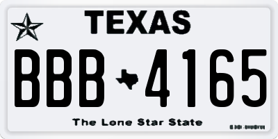 TX license plate BBB4165