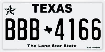 TX license plate BBB4166