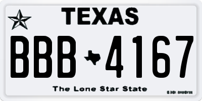 TX license plate BBB4167