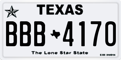 TX license plate BBB4170