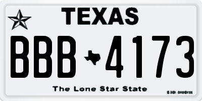 TX license plate BBB4173