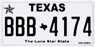 TX license plate BBB4174