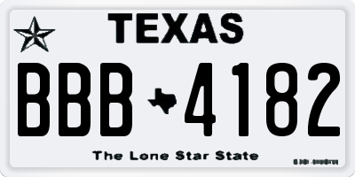 TX license plate BBB4182