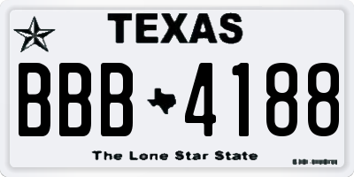 TX license plate BBB4188