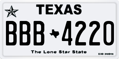 TX license plate BBB4220