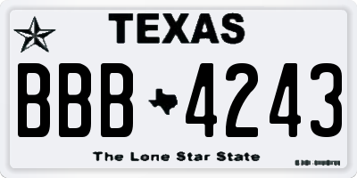 TX license plate BBB4243